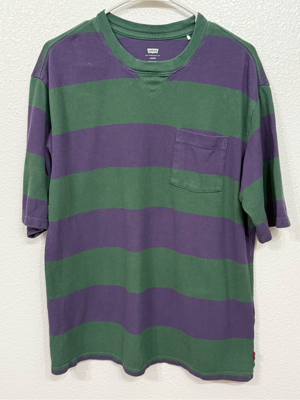 Levi's Striped Half-Sleeve Loose Pocket Tee M